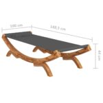 Lit de repos extérieur 100x188,5x44 cm Bois courbé Anthracite – Image 4