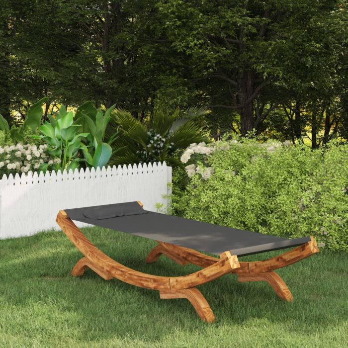 Lit de repos extérieur 100x188,5x44 cm Bois courbé Anthracite – Image 1