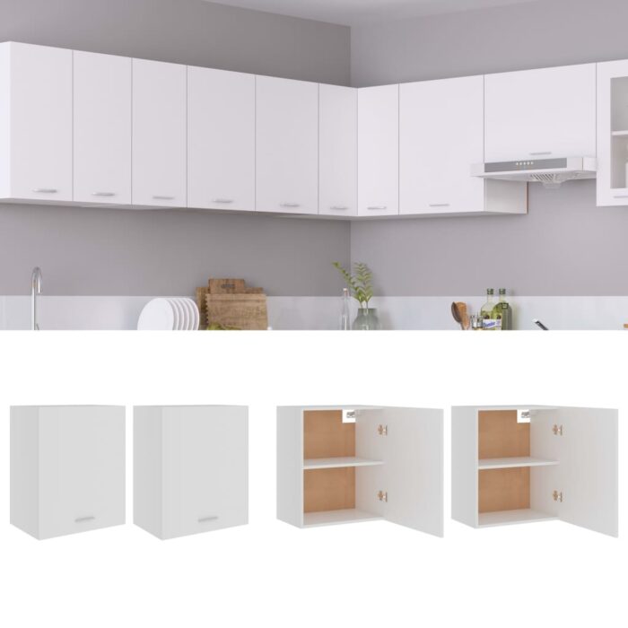 Armoires suspendue "Lyon"s 2 pcs Blanc 50x31x60 cm – Image 1