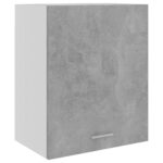 Armoires suspendues 2 pcs Gris béton Bois d’ingénierie – Image 5