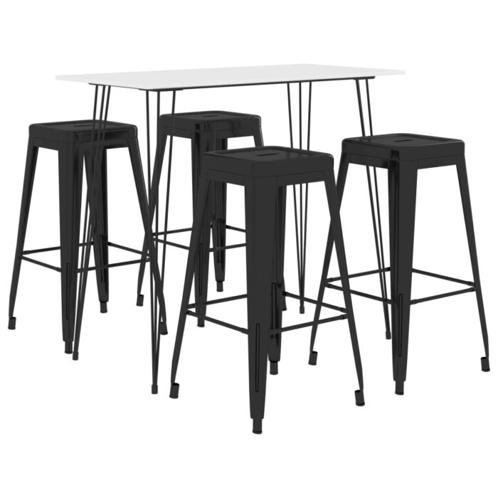 Ensemble de bar 5 pcs Blanc et noir – Image 1