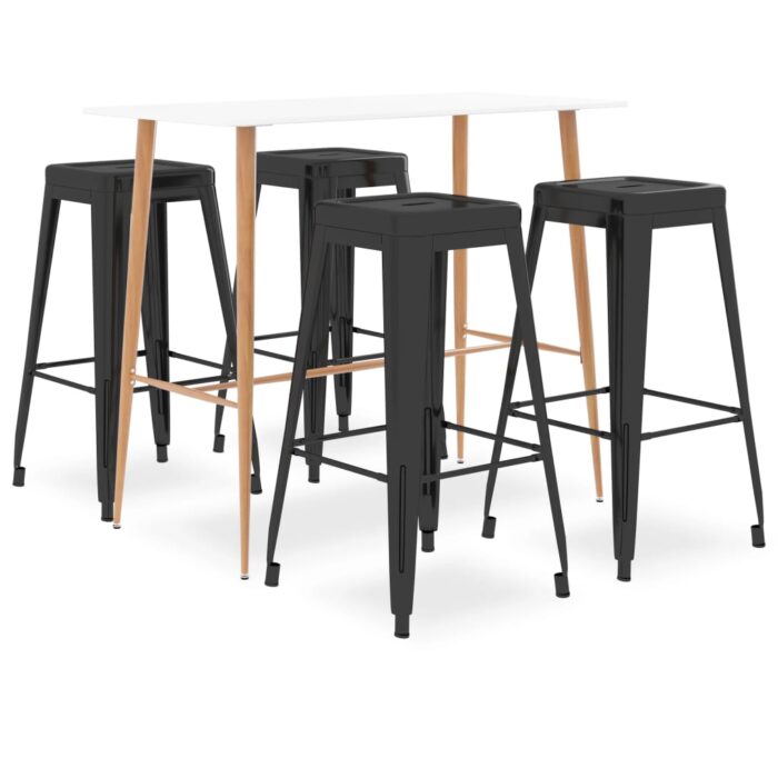 Ensemble de bar 5 pcs Blanc et noir – Image 1