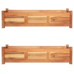 Lits surélevés de jardin 2 pcs Bois d'acacia 100x30x25 cm