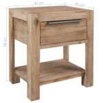 Tables de chevet avec tiroirs 2 pcs 40x30x48 cm Acacia solide – Image 6