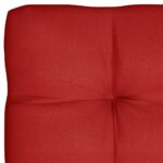 Coussin de palette rouge 120x80x12 cm tissu – Image 2