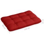 Coussin de palette rouge 120x80x12 cm tissu – Image 4