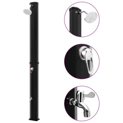 Douche solaire d'extérieur avec pomme de douche et robinet 35 L