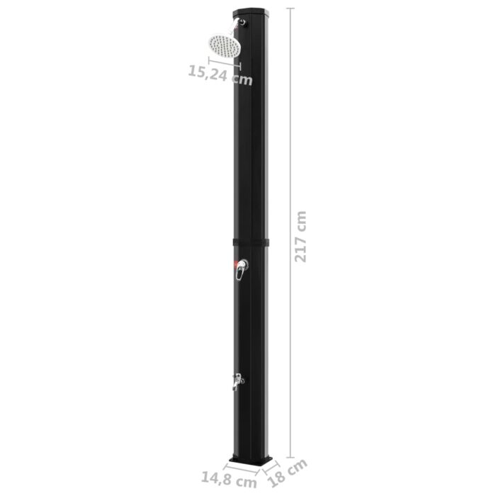 Douche solaire d'extérieur avec pomme de douche et robinet 35 L – Image 12