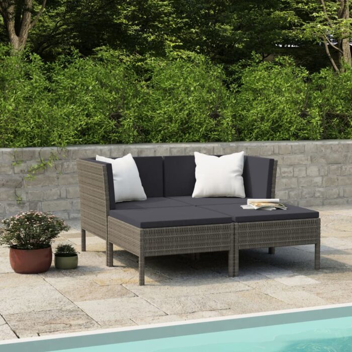 VXL8720286178454_m_en_hd_1.jpg Salon de jardin 4 pcs avec coussins résine tressée gris – Image 1