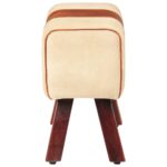 Banc saut de cheval 58 cm marron cuir véritable et manguier – Image 3