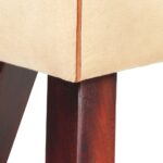 Banc saut de cheval 58 cm marron cuir véritable et manguier – Image 4