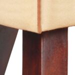 Banc saut de cheval 38 cm marron cuir véritable et manguier – Image 4