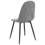 Chaises à manger lot de 2 Gris clair Velours – Image 5