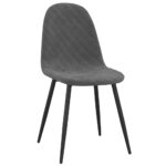 Chaises à manger lot de 2 Gris foncé Velours – Image 2