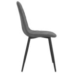 Chaises à manger lot de 2 Gris foncé Velours – Image 4