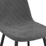 Chaises à manger lot de 2 Gris foncé Velours – Image 6