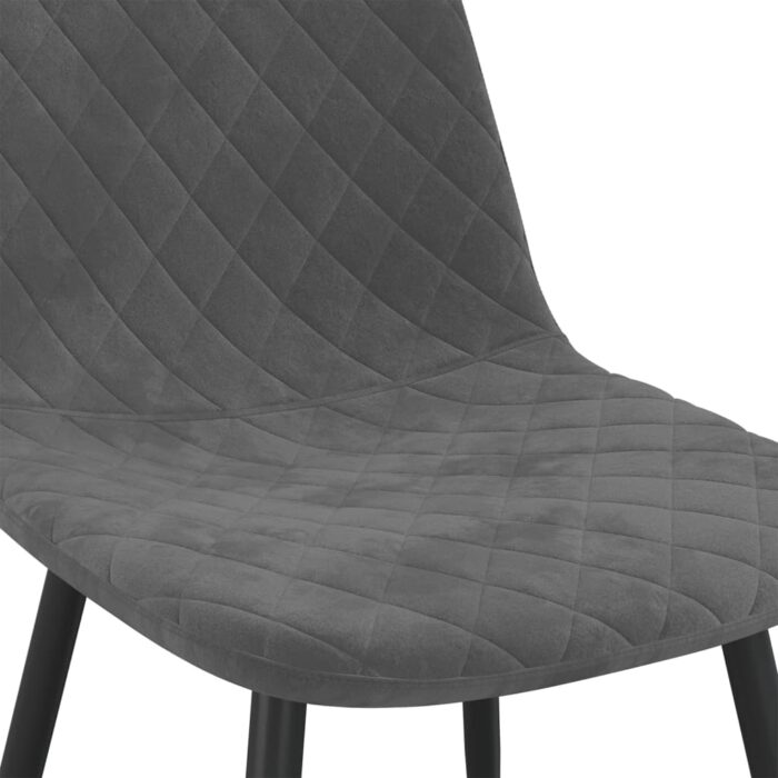 Chaises à manger lot de 2 Gris foncé Velours – Image 6