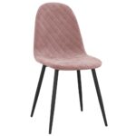 Chaises à manger lot de 2 rose velours – Image 2