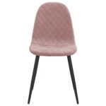 Chaises à manger lot de 2 rose velours – Image 3