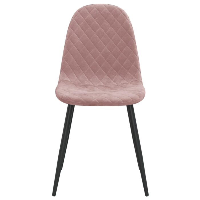 Chaises à manger lot de 2 rose velours – Image 3