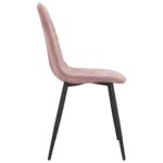 Chaises à manger lot de 2 rose velours – Image 4