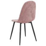 Chaises à manger lot de 2 rose velours – Image 5