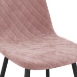 Chaises à manger lot de 2 rose velours – Image 6