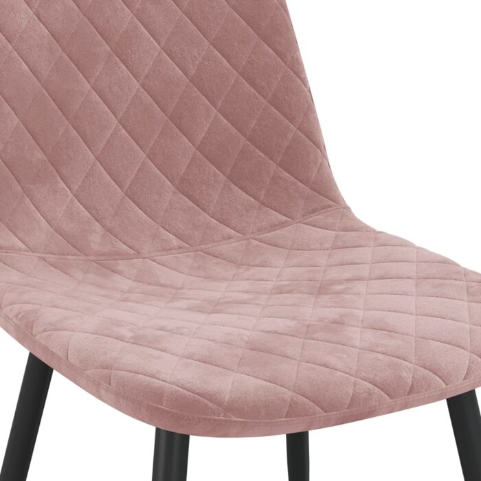 Chaises à manger lot de 2 rose velours – Image 6