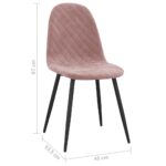 Chaises à manger lot de 2 rose velours – Image 7