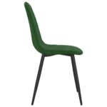Chaises à manger lot de 4 Vert foncé Velours – Image 4