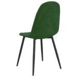 Chaises à manger lot de 4 Vert foncé Velours – Image 5