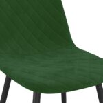 Chaises à manger lot de 4 Vert foncé Velours – Image 6