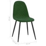 Chaises à manger lot de 4 Vert foncé Velours – Image 7