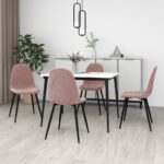 Chaises à manger lot de 4 Rose Velours