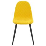 Chaises à manger lot de 4 Jaune moutarde Velours – Image 3