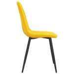 Chaises à manger lot de 4 Jaune moutarde Velours – Image 4