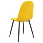 Chaises à manger lot de 4 Jaune moutarde Velours – Image 5