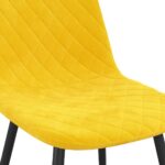 Chaises à manger lot de 4 Jaune moutarde Velours – Image 6
