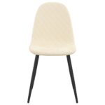 Chaises à manger lot de 4 crème velours – Image 3