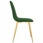 Chaises à manger lot de 2 vert foncé velours – Image 4