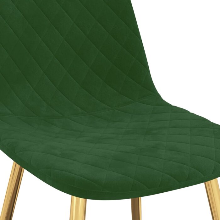 Chaises à manger lot de 2 vert foncé velours – Image 6