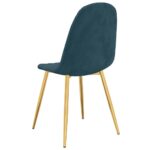 Chaises à manger lot de 4 Bleu Velours – Image 5