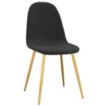 Chaises à manger lot de 4 noir velours – Image 2