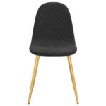 Chaises à manger lot de 4 noir velours – Image 3