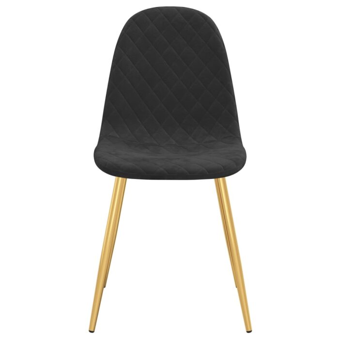 Chaises à manger lot de 4 noir velours – Image 3