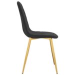 Chaises à manger lot de 4 noir velours – Image 4