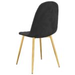 Chaises à manger lot de 4 noir velours – Image 5