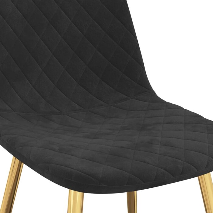 Chaises à manger lot de 4 noir velours – Image 6