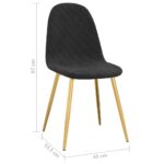 Chaises à manger lot de 4 noir velours – Image 7