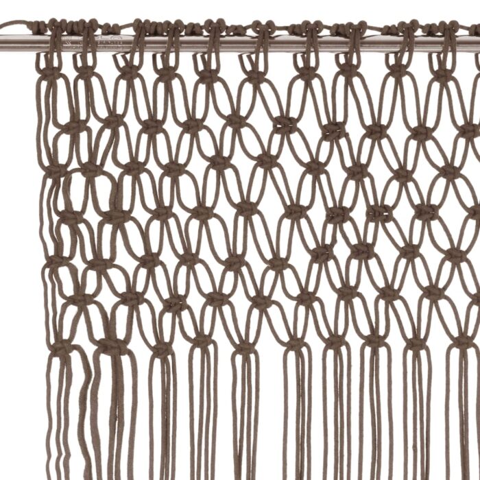 Rideau en macramé Taupe 140x240 cm Coton – Image 2